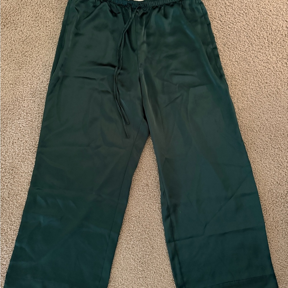 LOFT Deep Green Satin Trousers - LP